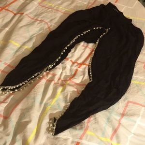 Black tulip shalwar beads lace detailing one size